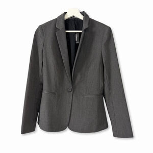 Express Gray One Button Blazer Jacket Women's Size 6 Office